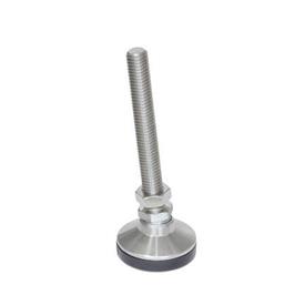  SNSM Stainless Steel &quot;SnapLock&quot;™ Leveling Mounts, Threaded Stud Type, with Non-Skid Rubber Cap 