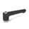 GN 302.2 Zinc Die-Cast Straight Adjustable Levers, Tapped Type, with Zinc Plated Steel Components Color: SW - Black, RAL 9005, textured finish