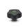 EN 5337.6 Plastic Five-Lobed Knobs, with Brass Tapped Insert with Colored Cover Caps, Softline Color of the cover cap: DGN - Green, RAL 6017, matte finish