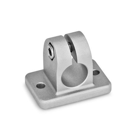 GN 145 Aluminum, Flanged Connector Clamps, with 2 Mounting Holes Finish: BL - Plain finish, Matte shot-blasted finish