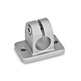 GN 145 Aluminum, Flanged Connector Clamps, with 2 Mounting Holes Finish: BL - Plain finish, Matte shot-blasted finish