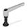 WN 306 Plastic Adjustable Levers, with Special-Tipped Threaded Studs Color: GS - Gray, RAL 7035, textured finish
Type: KD - Ball end with swivel thrust pad