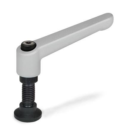Adjustable Levers WN 306: Plastic, with Special-Tipped Threaded Studs