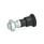 GN 816.1 Steel Locking Indexing Plungers, Plunger Pin Retracted in Normal Position Type: AK - Operation with knob, black sleeve, with lock nut