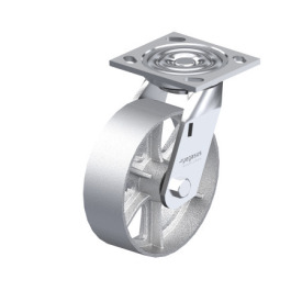 WN 22896.1 Steel Medium Duty Casters, Cast Iron Wheel Tread / Core, Medium Version Bracket type: L - Swivel bracket with mounting plate