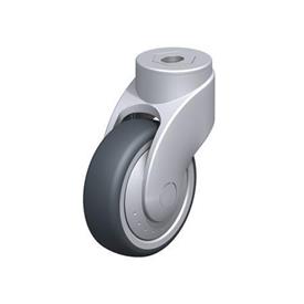  LWG-TPA Nylon Plastic WAVE Synthetic Swivel Casters, with Thermoplastic Rubber Wheels and Bolt Hole Fitting, Steel Components Type: G - Plain bearing