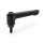 GN 304 Zinc Die-Cast Straight Adjustable Levers, with Push Button, Threaded Stud Type, with Steel Components Lever color: SW - Black, RAL 9005, textured finish
Push button color: S - Black, RAL 9005