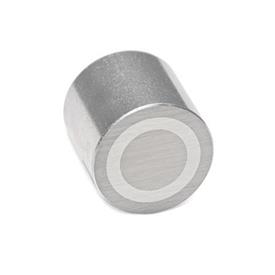 GN 52.3 Imanes de retención de aluminio-níquel-cobalto, alojamiento acero, con agujero ciego roscado Acabado: ZB - Zincado