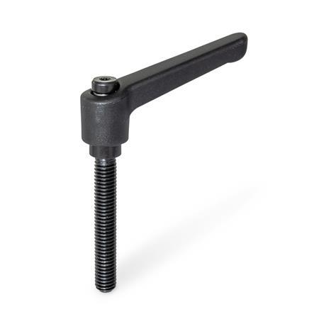 Fixed Clamping Levers WN 400: Plastic, Threaded Stud Type, with Steel Components