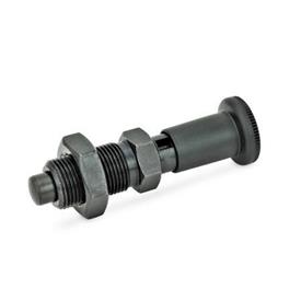 GN 817.2 Steel Indexing Plungers, Lock-Out and Non Lock-Out, with Extended Height Knob Type: CK - Lock-out, with lock nut