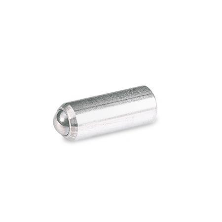 GN 614.3 Stainless Steel Ball Plungers, Unthreaded Type: NI - Standard spring load