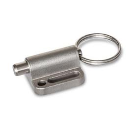 GN 417 Stainless Steel Indexing Plunger Latch Mechanisms, Non Lock-Out, with Pull Ring / with Wire Loop Type: A - With pull ring<br />Material: NI - Stainless steel precision casting