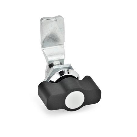 Cam Latches GN 115: Zinc Die-Cast, Chrome Plated Housing Collar, with Operating Elements
