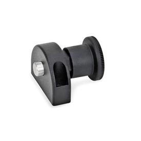 GN 412 Zinc Die-Cast Indexing Plungers, Lock-Out and Non Lock-Out, with Mounting Flange Type: C - Lock-out <br />Identification no.: 1 - Mounting from the front