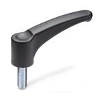 Technopolymer Plastic Clamping Levers, Ergostyle®, Threaded Stud Type, with Steel Components