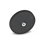 Steel Retaining Magnets, Disk-Shaped, with Tapped Blind Hole, with Rubber Jacket