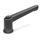 GN 300.4 Zinc Die-Cast Adjustable Levers, Tapped Type, with Steel Components, with Increased Clamping Force Color: SW - Black, RAL 9005, textured finish