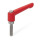 GN 306 Manettes indexables, Zinc moulé sous pression, insert inox, avec goujons filetés, avec pointes spéciales Type: KUN - Plastic pivot
Couleur: R - Rouge, RAL 3000, finition texturée