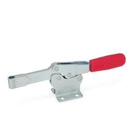 GN 820 Steel Horizontal Acting Toggle Clamps, with Horizontal Mounting Base Type: O - Solid bar version, with weldable clasp