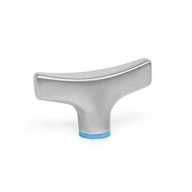 GN 8341 Écrous papillon en inox AISI 316, de type taraudé, conception hygiénique Finition: MT - Finition mate (Ra < 0,8 µm)<br />Matériau de l'anneau d'étanchéité: E - EPDM