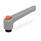 WN 303 Manettes indexables en plastique, à alésage taraudé ou borgne avec composants en acier, avec bouton-poussoir Couleur de la poignée: GS - Gris, RAL 7035, finition texturée
Push Button Color: O - Orange, RAL 2004