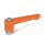 GN 302.2 Manettes indexables droites en zinc moulé sous pression, de type taraudé avec composants en acier zingué Couleur: OS - Orange, RAL 2004, finition texturée