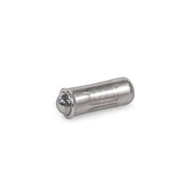 GN 614.7 Stainless Steel Press-Fit Ball Plungers, Long Body 