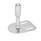 GN 43 Metric Thread, Stainless Steel Leveling Feet, Tapped Socket or Threaded Stud Type, with Slotted Mounting Hole, Rectangular Shape Type (Base): G0 - Without rubber pad, with 2 slotted holes
Version (Stud / Socket): W - With adjustable sleeve, covered thread, wrench flat at the bottom