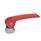 GN 927.4 Zinc Die-Cast Clamping Levers with Eccentrical Cam, Tapped Type, with Stainless Steel Components Type: A - Plastic contact plate with setting nut
Color: R - Red, RAL 3000
