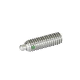  SPSSNL Stainless Steel Spring Plungers, with Stainless Steel Nose Pin, with Internal Hex 