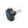 EN 5337.2 Boutons à cinq lobes en plastique, avec goujon fileté en acier Couleur du capuchon: DBL - Bleu, RAL 5024, finition mate
