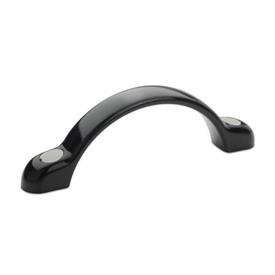 EN 365 Technopolymer Plastic Arch Handles, with Counterbored Mounting Holes or Tapped Inserts Color of the cover cap: DGR - Gray, RAL 7035, matte finish