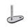 GN 43 Metric Thread, Stainless Steel Leveling Feet, Tapped Socket or Threaded Stud Type, with Mounting Hole, Teardrop Shape Type (Base): D1 - With rubber cap, clipped on, black
Version (Stud / Socket): T - Without nut, wrench flat at the bottom