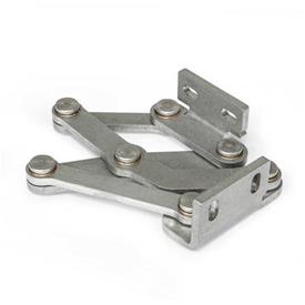 GN 7233 Stainless Steel Multiple-Joint Hinges, Concealed, with Opening Angle of 120° Type: L - Left-hand assembly angle bracket
