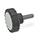 GN 7336.5 Plastic Hollow Knurled Knobs, wit Stainless Steel Threaded Stud, with Brass, Plastic, or Spherical Tip Type: KU - Plastic tip, polyacetal (POM)