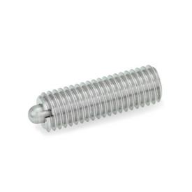 GN 616.1 Stainless Steel Spring Plungers, Nose Pin with Sealing Ring 