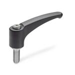 Technopolymer Plastic Adjustable Levers, Threaded Stud Type, with Stainless Steel Components, Ergostyle®