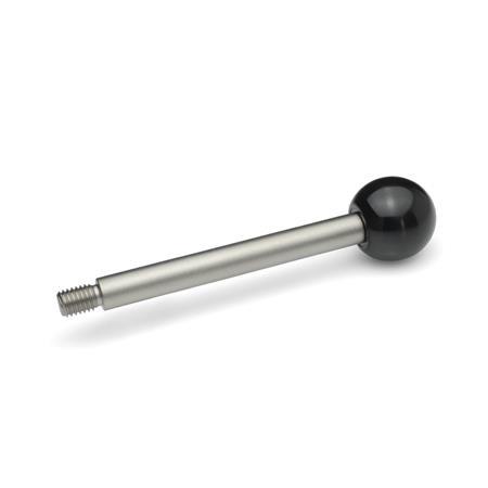 GN 310 Inch Size, Stainless Steel Gear Lever Handles Type: A - Ball knob DIN 319
Material: NI - Stainless steel