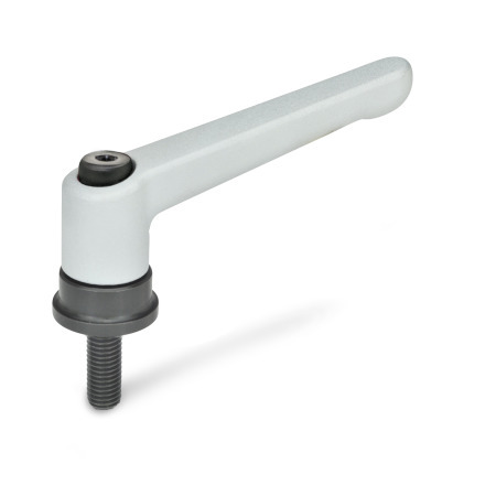 Adjustable Levers GN 300.4: Zinc Die-Cast, Threaded Stud Type, with Steel Components, with Increased Clamping Force