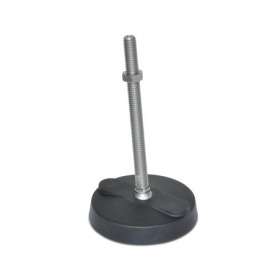 WN 9100.1 Stainless Steel &quot;NY-LEV®&quot; Leveling Mounts, Plastic Base, Threaded Stud Type, without Mounting Holes Type: A - Without rubber pad