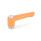 GN 304.1 Zinc Die-Cast Straight Adjustable Levers, with Push Button, Tapped or Plain Bore Type, with Stainless Steel Components Lever color: OS - Orange, RAL 2004, textured finish
Push button color: G - Gray, RAL 7035