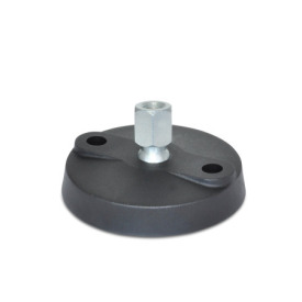 WN 9000 Steel &quot;NY-LEV®&quot; Leveling Mounts, Plastic Base, Tapped Socket Type, with Mounting Holes Type: A - Without rubber pad