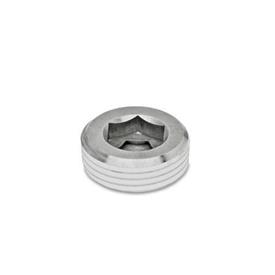 DIN 906 Stainless Steel Threaded Plugs, with Tapered Thread 