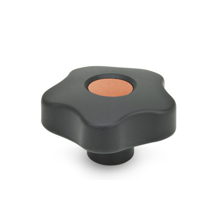 Five-Lobed Knobs EN 5337.2: Plastic, with Brass / Steel Tapped or Plain Blind Bore Insert