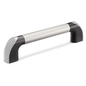 EN 767.1 Aluminum Tubular Handles, Anodized Tube, End Caps Plastic, Ergostyle® Color of the end cap: DGR - Gray, RAL 7035, shiny finish