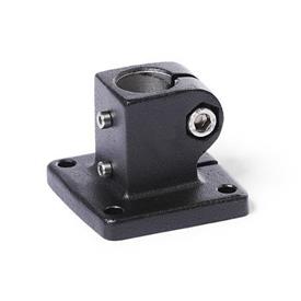 GN 162.1 Aluminium, pieds pour tube pour actionneur linéaire d1: B - Alésage<br />Finition: SW - Noir, RAL 9005, finition texturée