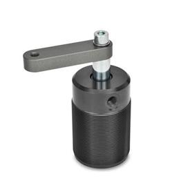 GN 876 Aluminum Pneumatic Swing Clamps, Threaded Body Style Type: B - Clamping arm with threaded hole