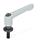 GN 307 Zinc Die-Cast Adjustable Levers, Steel Threaded Stud Type, with Washer Color: SR - Silver, RAL 9006, textured finish