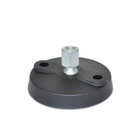 WN 9000 Steel &quot;NY-LEV®&quot; Leveling Mounts, Plastic Base, Tapped Socket Type, with Mounting Holes 