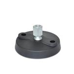 Steel "NY-LEV®" Leveling Mounts, Plastic Base, Tapped Socket Type, with Mounting Holes